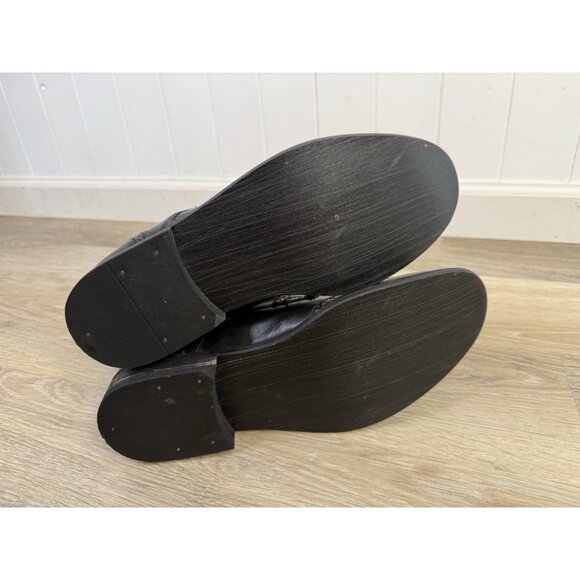 Studio Ink Cowboy Wing Tip Men's Black Leather Ankle Boots Size 9 Brogue - Picture 10 of 12